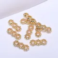 Bulk 18K gold plated triple ring spacers for DIY bracelets and necklaces handmade jewelry - 14K Gold Plated