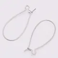 Ganchos de pendientes en U plateados con forma de gota para creación de joyas DIY - Ganchos de Oreja Largos Cerrados A101 (XH2233999) / Platinado