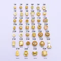 Assorted gold-plated spacer beads and charms in 40 styles for DIY jewelry making - Round Smooth Spacer (1#)