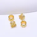 Group of 18k gold plated hollow flower petal spacers for DIY jewelry making - Spacer Bead Style / 18K Gold
