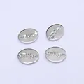 Set of four 14k gold-plated oval smile pendants for DIY jewelry making and beadwork - Oval Smile / Silver