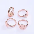 Set di 4 anelli regolabili in oro 14k con base piatta da 12mm per la creazione di gioielli - Placcato Oro Rosa (Ritenzione del Colore)