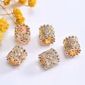 14k gold-plated clover charm bead with micro-inlaid cubic zirconia for DIY bracelets - Four Leaf Clover (Z60) / 14K Gold