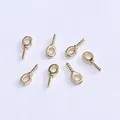 Επίχρυσα 18k βιδωτά εξαρτήματα για DIY μενταγιόν μαργαριταριών σε λευκό φόντο - 14K Επιχρυσωμένο