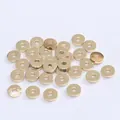 Cuentas espaciadoras redondas planas de 1 mm bañadas en oro 18K para joyería DIY - 4mm / Chapado en oro 14K