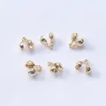 6 pieces of 18K gold plated bead tip knot covers for jewelry making and necklace ends - 4mm / 14K Gold Plated