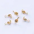 Golden shell-shaped 24K vacuum gold plated connector clasps for jewelry making - Shell Style (F104) / 24K Vacuum Gold