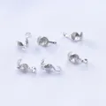 6-piece shell shaped 24K gold vacuum plated connectors for DIY bracelet making - Shell Style (F104) / Rhodium Gold