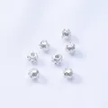 14K gold plated silver hollow beads with cubic zirconia for DIY jewelry making - Silver-Plated Color-Preserving (H168)