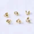 6 pieces of 18K gold plated thick bead covers and calotte crimp connectors for jewelry - 4mm / 18K Gold Plated