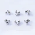 Set of 6 bright silver 18K gold plated folding crimp bead covers for jewelry making - 4mm / Platinum Plated