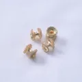 Macro detail of 14K gold plated irregular wave spacers with sparkling zircon accents - Radial Pleats Small (L59) / Gold