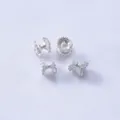 Silver wavy zircon spacers for 14K gold plated bracelet DIY jewelry making supplies - Streamlined Bowknot Small (L59) / Silver