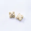 Detailed macro view of 18K gold-plated clover butterfly charms with cubic zirconia stones - Butterfly Shape (F124) / Gold