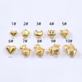 Matte gold zodiac and celestial charm beads for DIY bracelet jewelry making - Heart Style (1#) / Ancient Gold
