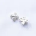 18K gold plated clover spacer bead with micro-pave cubic zirconia for DIY jewelry making - Butterfly / Geometric Knot (F124) / Silver