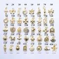 Selection of 40 gold-plated 18K charms featuring shell, horse, and bow designs for DIY jewelry - Style 1((J33) 1#) / Gold