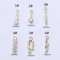 Lot de 6 types de breloques à pampilles en or 14 carats avec zircons pour la création de bijoux - Style Triple Pierre Ronde (1#) / Or