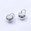 Pair of silver-plated long-life lock pendants for DIY bracelet making in Chinese style - Small / Silver