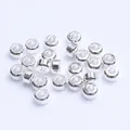 Perles d'espacement argentées plaquées or 18k avec grand trou pour bijoux DIY - 4mm / Argent