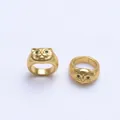 Perle chat dorée avec zircone pour création de bracelets DIY et accessoires bijoux - 8mm / Zircon Vert