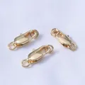 Chiusure a moschettone a coda di pesce placcate oro 18K con anelli per gioielli - Placcato Oro 14K