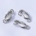 Set di tre chiusure a moschettone in argento per gioielli fai da te con chiusura a molla - Placcato Platino