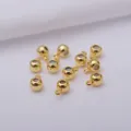 14k gold plated brass silicone bead ear nuts with hanging loops for DIY jewelry making - 18K Gold Plated