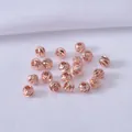 Perles d'espacement facettées plaquées or 14k avec texture spirale pour bijoux - Or rose