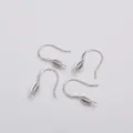 Set of four silver 14k gold-filled earring hooks with micro-pave zircon for DIY jewelry - Olive Textured Style (E47-1#) / Silver