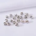 Perles d'espacement argentées à facettes avec motif spirale pour bijoux DIY - 2.5mm / Platine