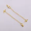 24k gold-plated lobster clasp extender chain with heart wing charms for DIY jewelry making - Winged Heart Style (A37)