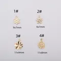 14K gold plated floral pendants in clover and daisy shapes for DIY jewelry making - Five-petal Flower Style (B51 1#) / Gold