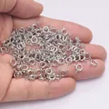 Bulk silver round spring ring clasp for DIY jewelry making handmade connectors - Small Silver Spring Ring (D17)