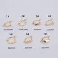 Divers styles de fermoirs boucles d'oreilles en U plaqué or 14k pour création bijoux - 20mmx3.5mm / 14k Or Rempli (Style 1)