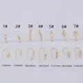 7 stijlen 14k vergulde messing oorhaken met zirkonia voor het maken van sieraden - Stijl 1 Puntpatroon / Goud