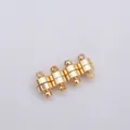 Polished 14K gold-plated cylindrical magnetic jewelry clasps for necklaces and bracelets - Cylinder (B13) / 14K Gold Plated