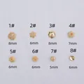 Cuentas espaciadoras y tulipas de flor bañadas en oro 14k de 5mm a 8mm para joyería DIY - Flor de Embudo 4#(K83) / Bañado en Oro de 14K