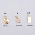 14k gold plated star and Fu character charms for DIY bracelet jewelry making - Plum Blossom Fu Character (B75 1#) / 14K Gold