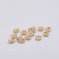 14k vergulde rondelle tussenkralen met heldere kristallen voor DIY sieraden - 6mm / 14K goud