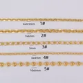 Assortiment de chaînes DIY plaquées or 24 carats en forme de O et de cœur pour bijoux - Style Chaîne Plate Forme O / Or sous Vide 24K