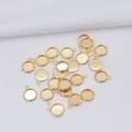 Polished 14k gold filled round bezel trays for DIY jewelry making and pendant crafting - Inner Diameter 8 / Single Loop 14k Gold Filled Style (K21)