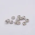 14K vergulde 6mm zilveren strass tussen kralen voor het maken van DIY sieraden - 6mm / Platina