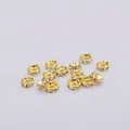 14k vergulde ronde tussenkralen met heldere strass steentjes voor DIY armbanden - 6mm / 18K goud