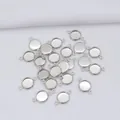 Polished silver round bezel trays with dual hanging loops for DIY jewelry making - Inner Diameter 8 / Double Loop White Gold Style (K45)