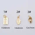 Pendentifs plaqués or 14K en forme de lingot fortune, feuille et pépite - Style Plaque de Caractères Baofu (K58 1#) / Plaqué Or 14K