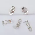 Makroansicht silberner Ohrclip-Konverter mit runder Lochbasis für DIY-Schmuckherstellung - Weißgold Vergoldet Farberhalt (Silber)