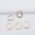 Polished 14k gold plated U-shaped leverback earring findings for DIY jewelry making - Gold