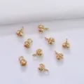 Nine 14k gold-plated fluted shell calotte end crimps with rings for jewelry making - 14K Gold Plated
