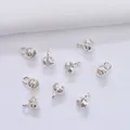 Silver flower bud charms for DIY bracelets with fine vertical stripes and top loops - Silver (Color Retention)